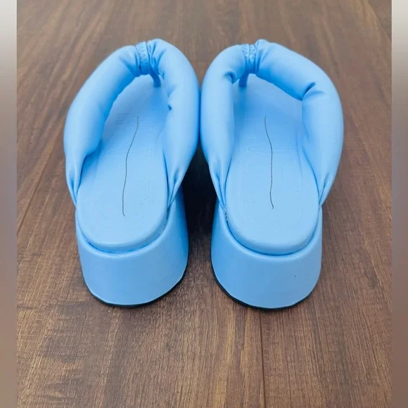 Ganni Leather Platform Thong Sandals - Picture 7 of 11